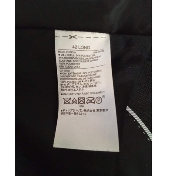 BANANA Republic Charcoal Gray Slim Fit Single Breasted Blazer Sz 42L - Picture 8 of 8